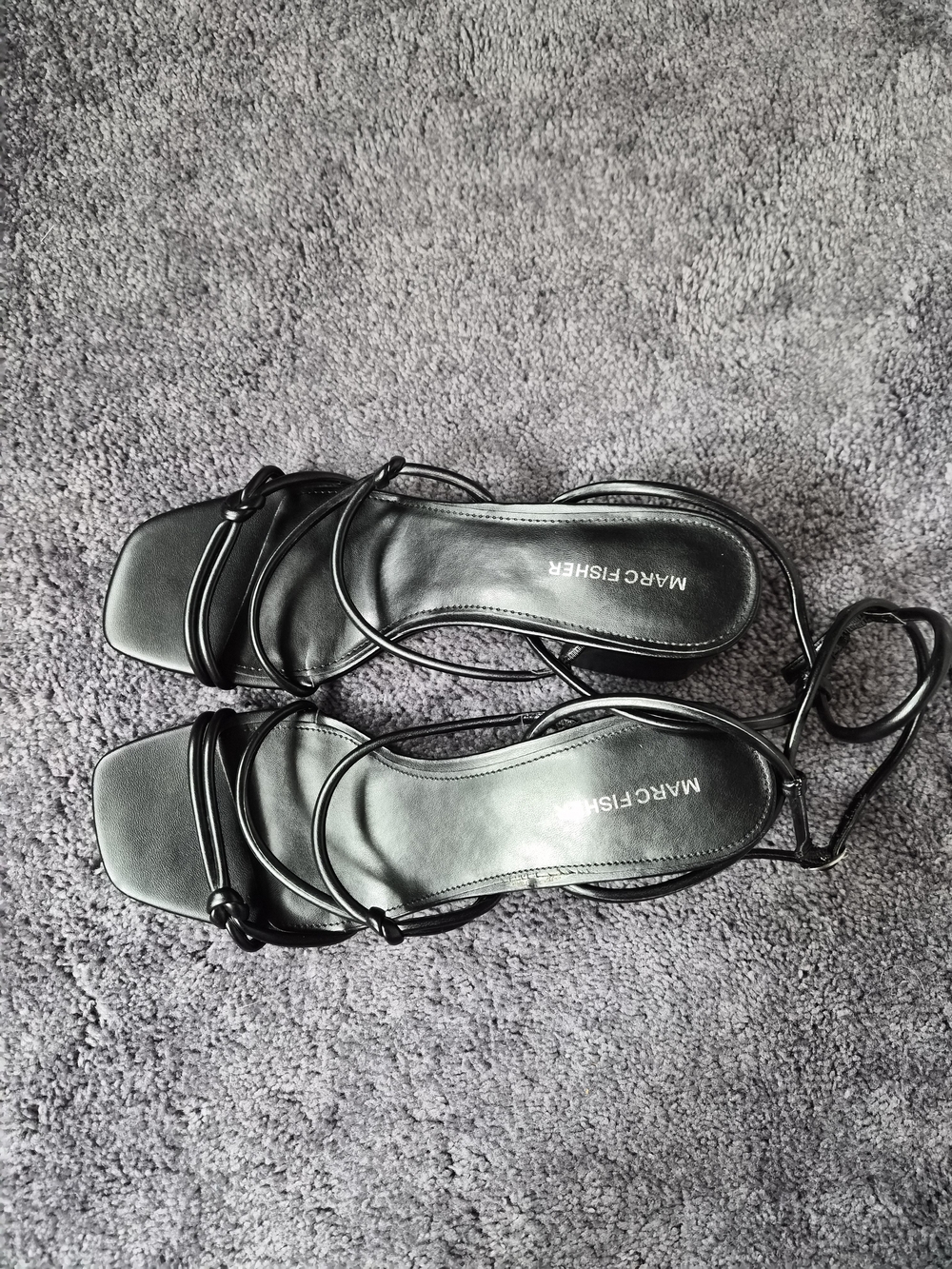 Marc Fisher Black Strappy Sandals With Heel